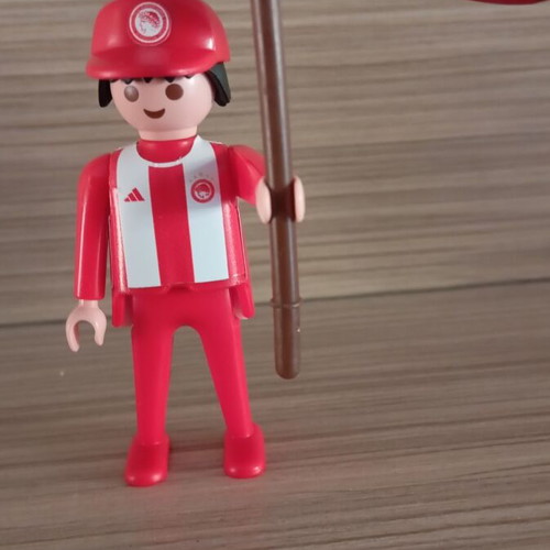 Playmobil Olympiacos Fan Figure with Team Flag, Like New
