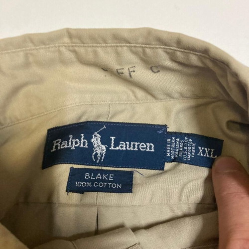 Ralph Lauren Oxford Long Shirt XXL, brown with dark blue pony