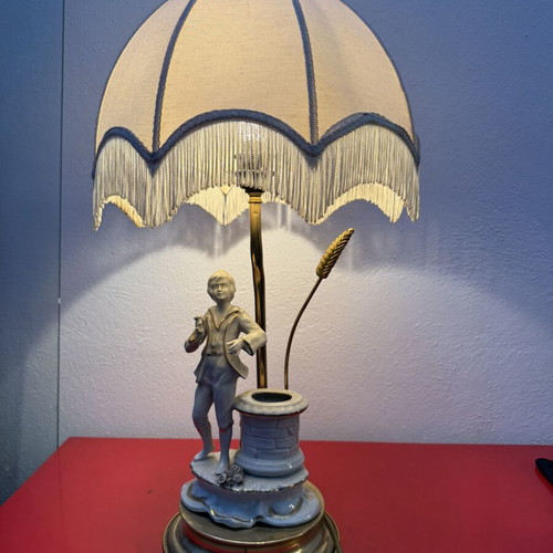 Antique table lamp mid century 58 cm used