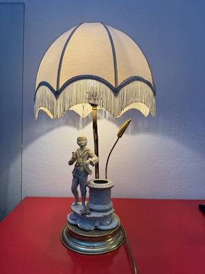 Antique table lamp mid century 58 cm used