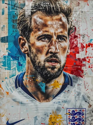 Harry Kane England poster, high resolution print