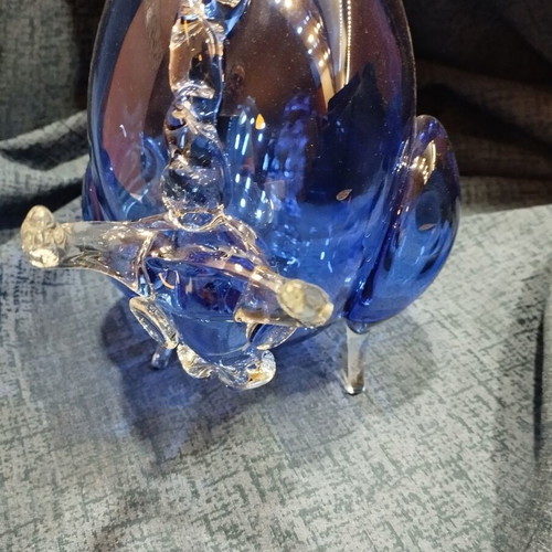 Bull blown glass used, blue decorative piece