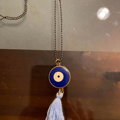 Evil Eye Necklace with Black Chain like new
