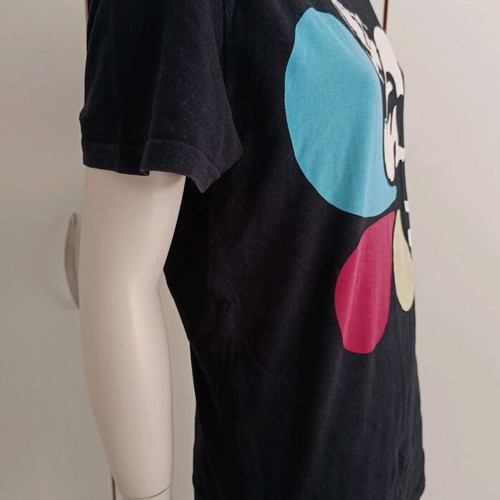 Women's black short-sleeve t-shirt with clown print like new, size M