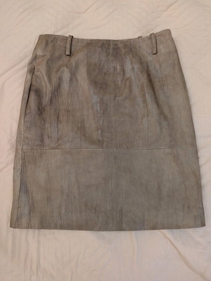 Vintage leather skirt used, beige, size L