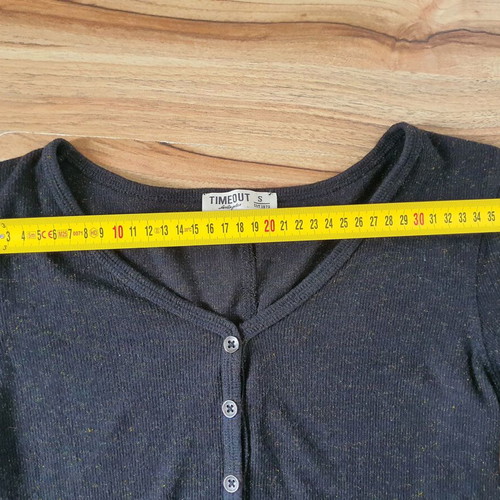 Timeout black ribbed blouse with glitter, size S, like new