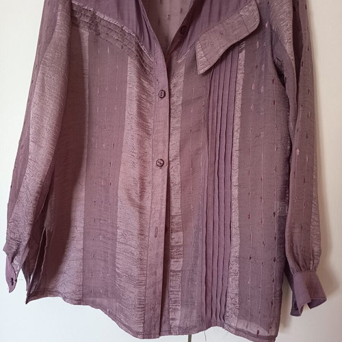 Conos women's purple shirt with pleats, size medium