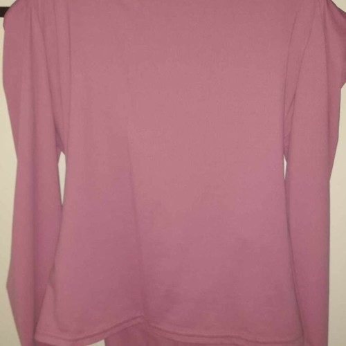 Enzzo pink crossover blouse like new with shoulder cutouts size M