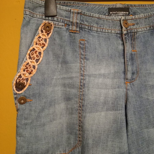 Polo Garage high-waist wide straight jeans, 100% cotton, size EUR 40
