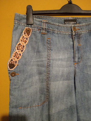 Polo Garage high-waist wide straight jeans, 100% cotton, size EUR 40