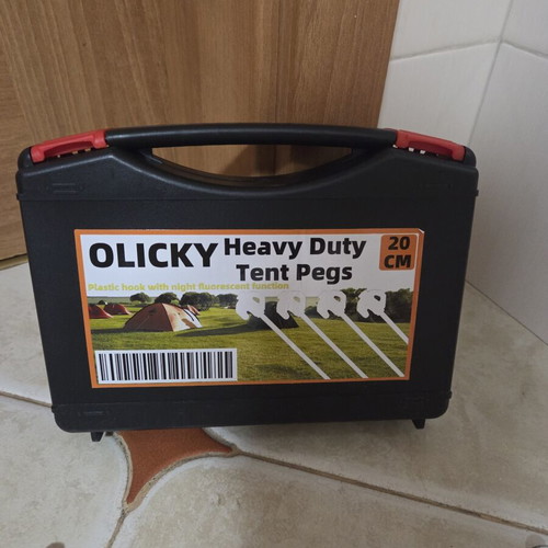 Olicky Heavy Duty Tent Pegs set of 20 with fluorescent hooks