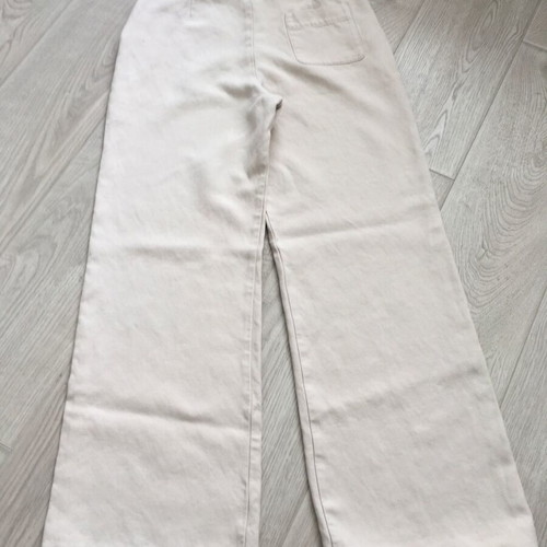 Sézane jeans trouser cotton and linen like new, ecru color