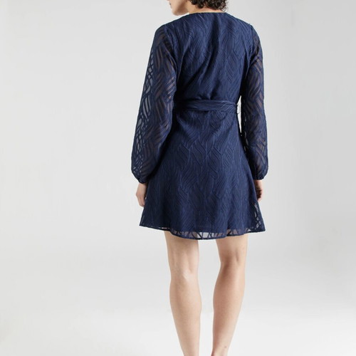 About You dress, dark blue, size M, wrap with belt