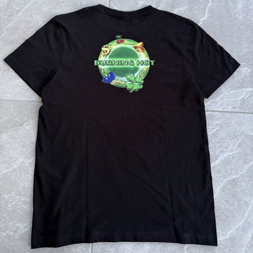 Black T-shirt Malfini Heavy New 137 with Retro Burning Hot Print, New, Size M