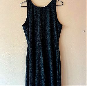H&M Μαύρο φουσκωτό φόρεμα με λαμπερά νήματα