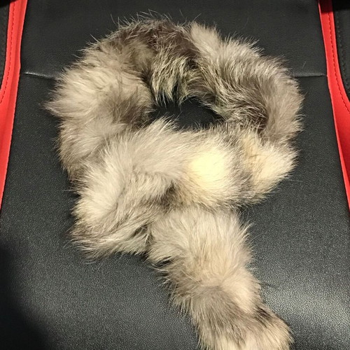 Genuine fox fur new, gray and beige