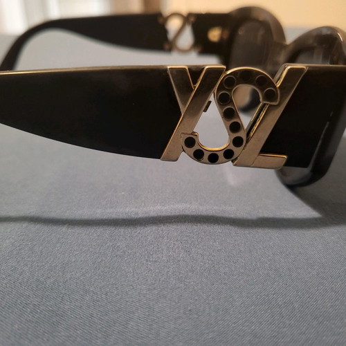 Yves Saint Laurent sunglasses used, black with gold logo
