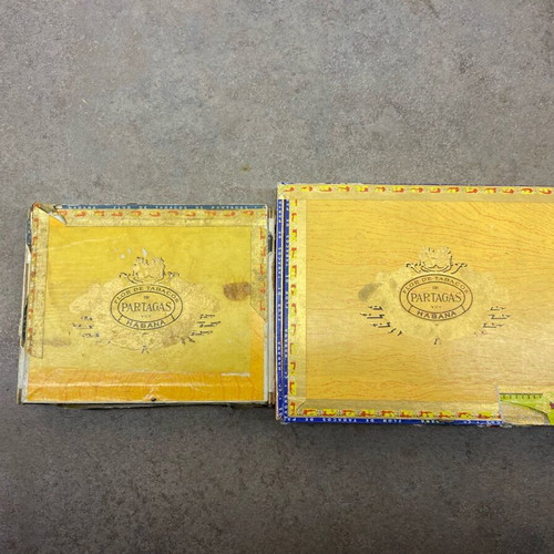 Partagas Habana cigar boxes used, set of 2