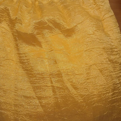 Curtain ready-sewn like new, yellow crinkled fabric