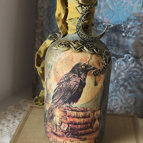 The Alchemist's Study Mixed Media Art Bottle made to order