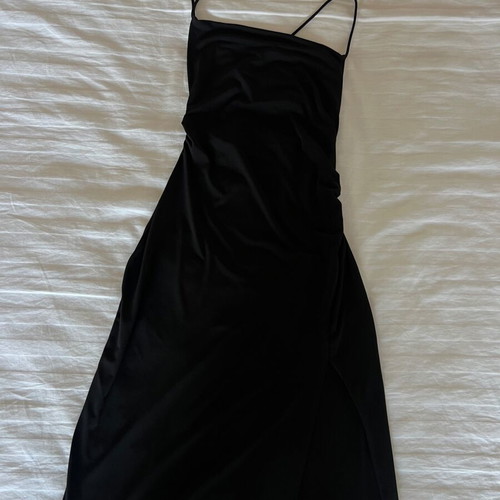 Pull & Bear dress like new, black, open back with leg slit