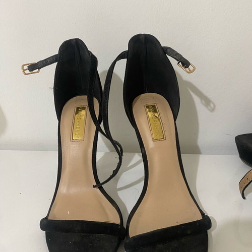 Atmosphere Black Suede Heeled Sandals used, size 37