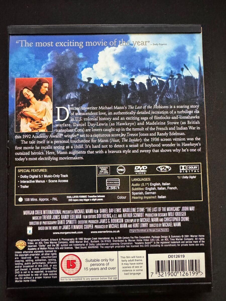 The Last of the Mohicans DVD like new,… - € 8,00 - Vendora.cy