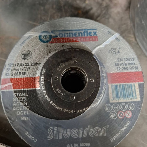 Cutting discs new, pack of 25, 125x2.5x22.23mm for small angle grinder