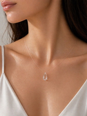 Handmade statement necklace with resin drops new