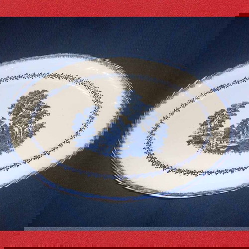 Παλιά Μεγάλη Κεραμική Πιατέλα Ιταλική μεταχειρισμένη 43x29 cm Richard Ginori