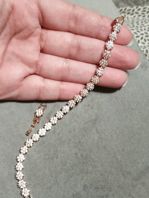 Riviera bracelet new with white zircons in gold tone
