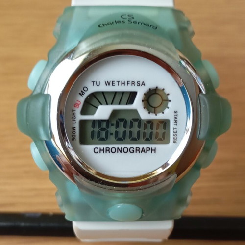 Digital watch with Casio G-Shock strap, unisex