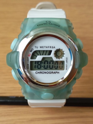 Digital watch with Casio G-Shock strap, unisex