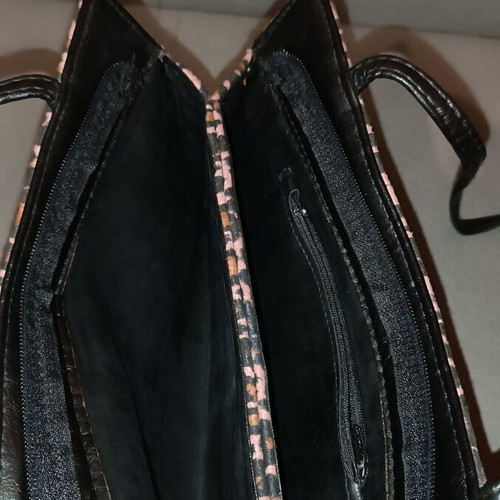 Animal print leopard shoulder bag, synthetic fabric