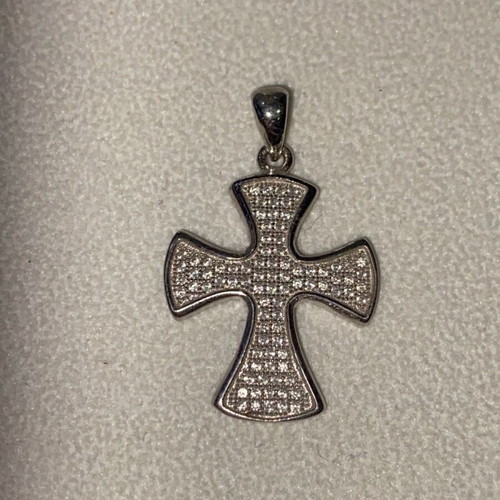 Silver 925 cross with stones new