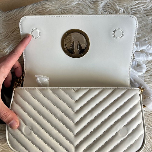 Pinko Crossbody Bag New White Beige