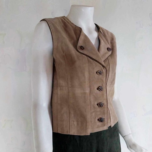 Natural Life Brown Suede Dirndl Vest Size 40 Used