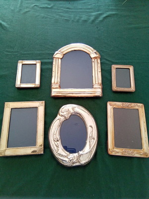 Κορνίζες ασημένιες μεταχειρισμένες, πακέτο 6, ασήμι 950°