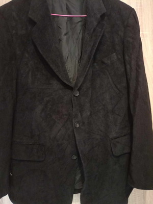 Men's black velvet coat used, size XL