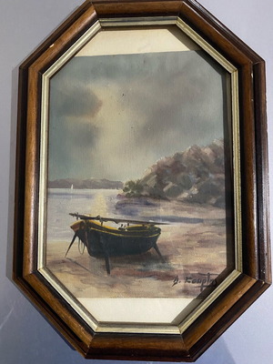 Painting with scene and signature Kourtis used