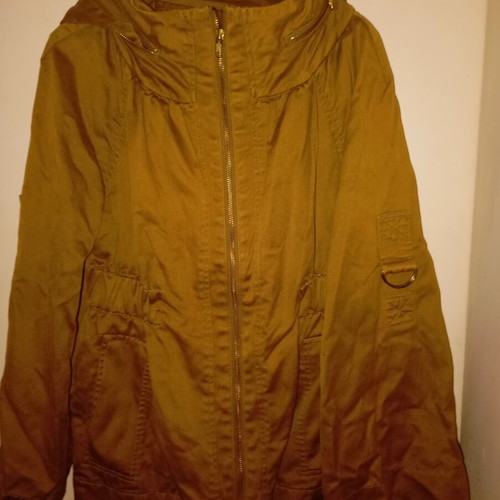 French Connection women's jacket used, mustard color, size L, cotton and linen