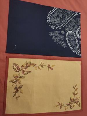 Fabric placemats new, 2 pieces, embroidered 33x48