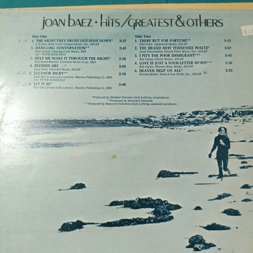 Joan Baez Hits Greatest & Others vinyl record like new