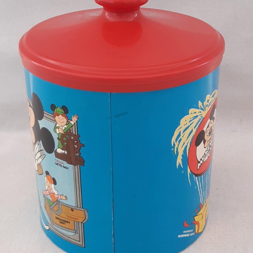 Cheingo 1970s large vintage tin cookie box Mickey Mouse used