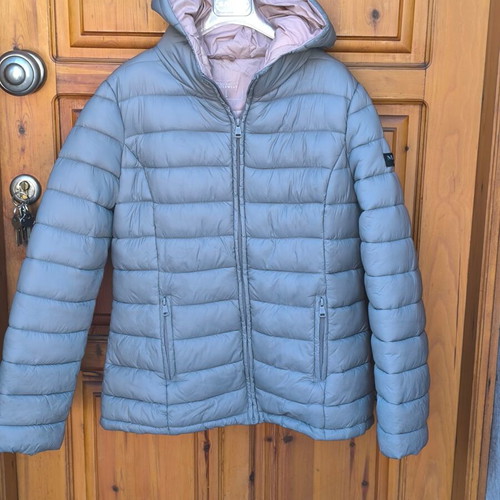 Gray jacket used, size Large
