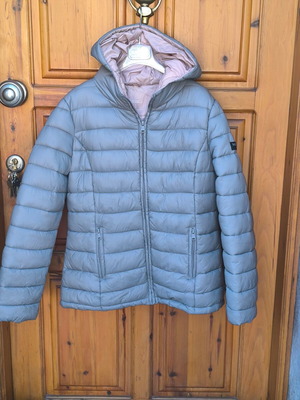 Gray jacket used, size Large