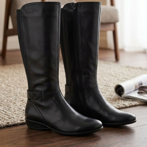 Boxer leather boots used, black, size 38, comfortable fit