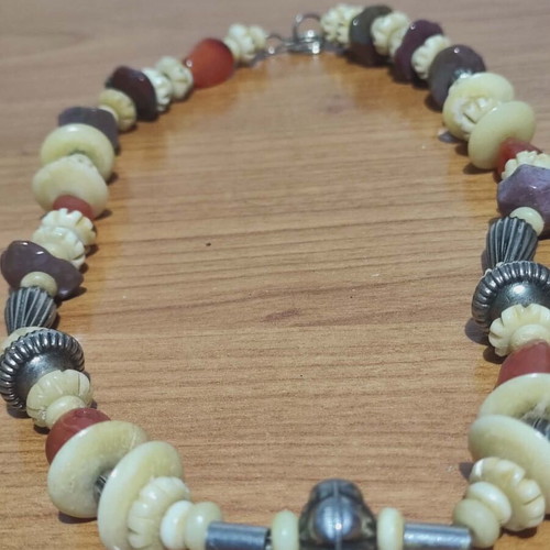 Necklaces from camel bone and semi-precious stones like new