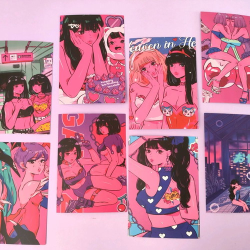 Pink Girls poster cards new set of 8 pieces