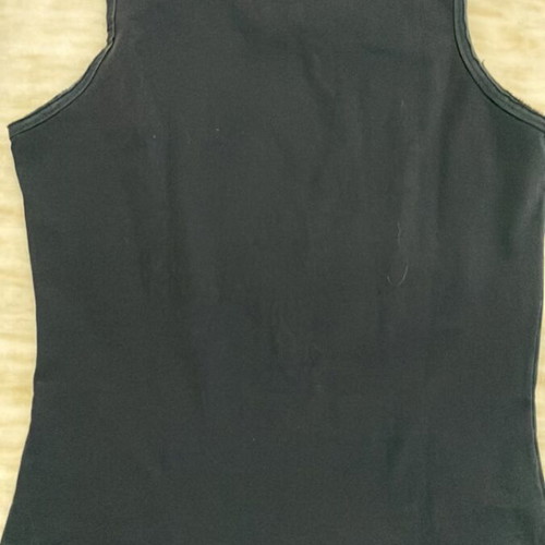 Sleeveless blouse with tic-tac-toe used, one size, black, cotton
